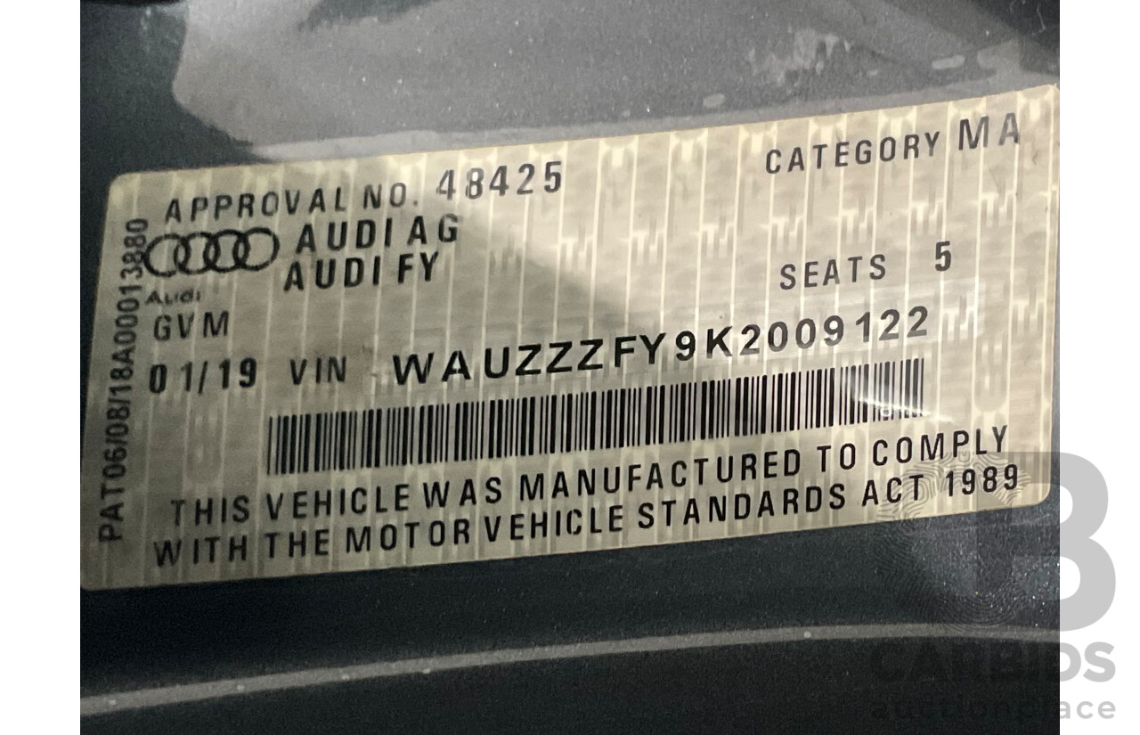 01/2019 Audi Q5 2.0 45 TFSI Quattro Sport (AWD) FY MY18 4d Wagon Monsoon Grey Metallic Turbo 2.0L