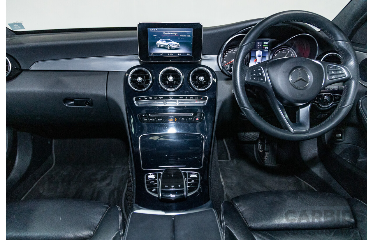 07/2017 Mercedes Benz C350e W205 MY18 4d Sedan Selenite Grey Metallic Turbo 2.0L / 60kw Hybrid