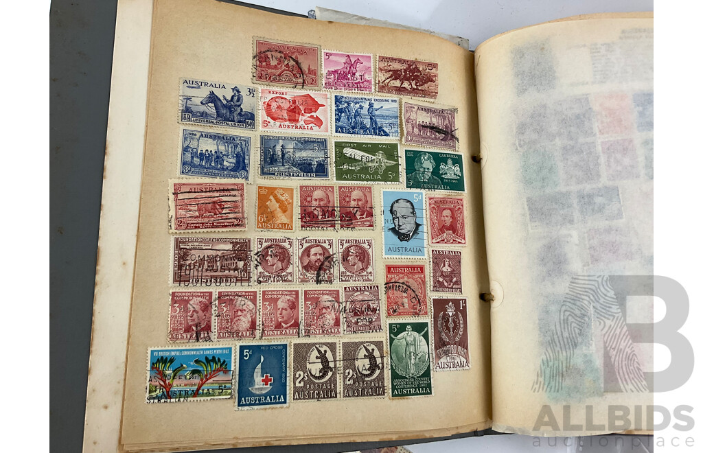 Collection of International Stamps Including Australian Predecimal, Royaume Du Laos, Phillipines, Canada and More