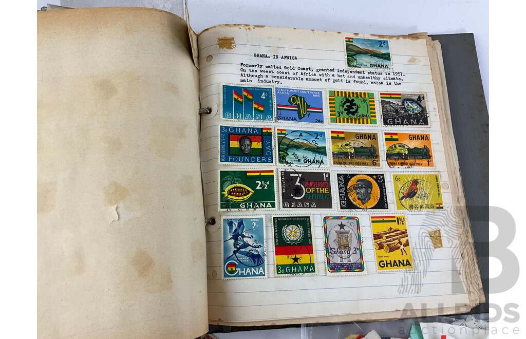 Collection of International Stamps Including Australian Predecimal, Royaume Du Laos, Phillipines, Canada and More