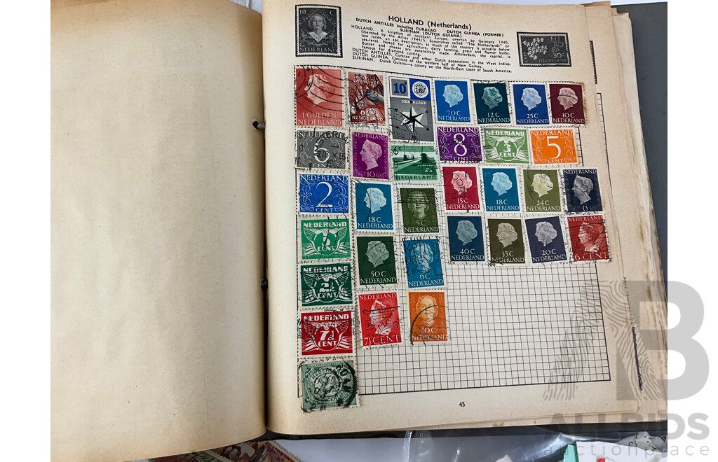Collection of International Stamps Including Australian Predecimal, Royaume Du Laos, Phillipines, Canada and More