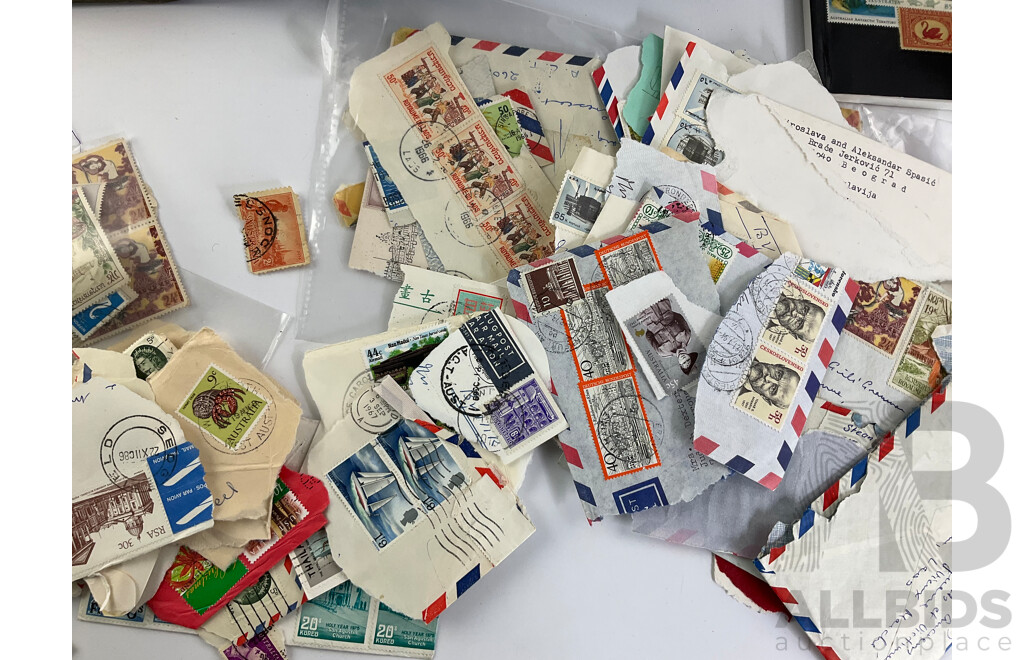 Collection of International Stamps Including Australian Predecimal, Royaume Du Laos, Phillipines, Canada and More