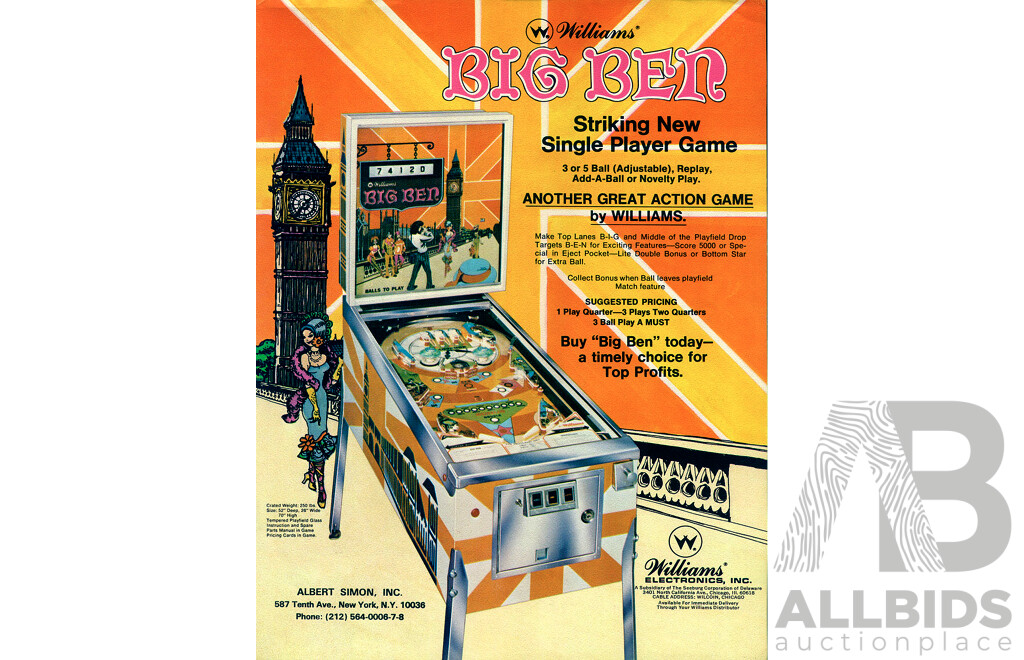 Big Ben by Williams Pinball Machine