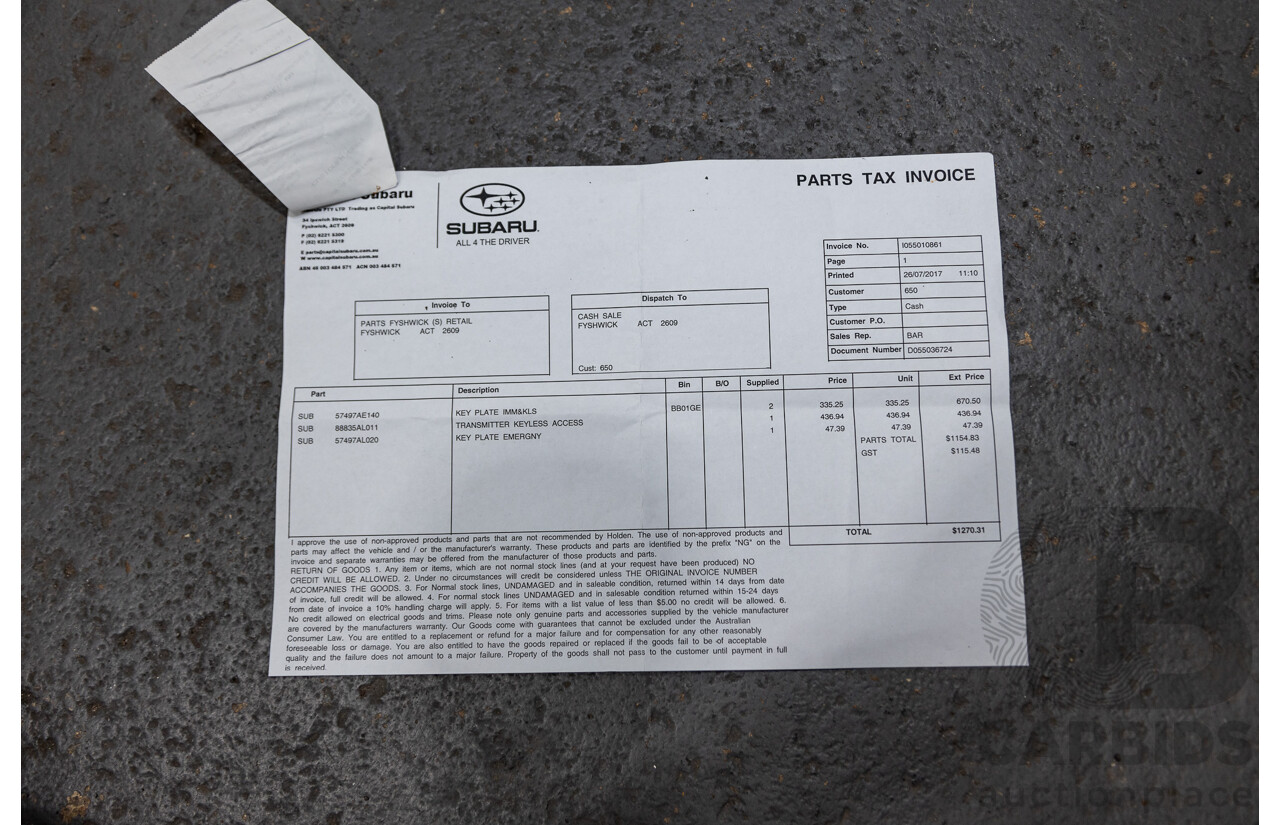 06/2016 Subaru Outback 2.5i Premium (AWD) MY16 4d Wagon Ice Silver Metallic 2.5L