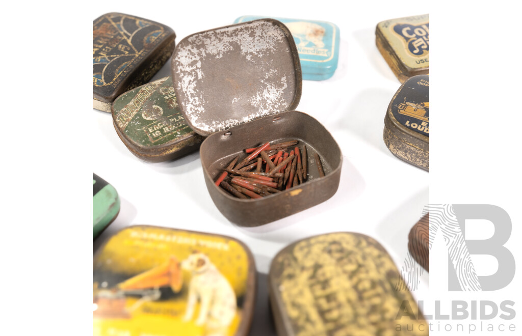 Collection Ten Antique Gramophone Needles Including HMV, Columbia and More