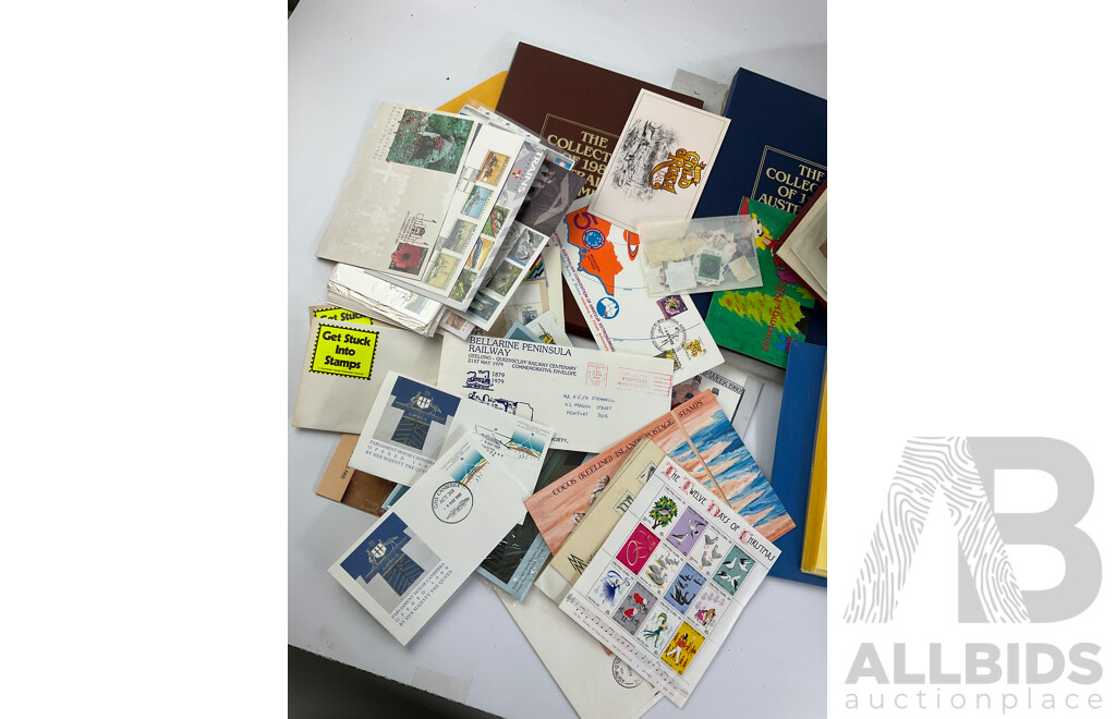 Collection of Australian Stamp Packs and First Day Covers, Mint and Cancelled Stamps Examples Spanning KGV Predecimal to 2000's, Australia Legends PNC, 1981, 1982 Annual Stamp Albums, Some International Examples
