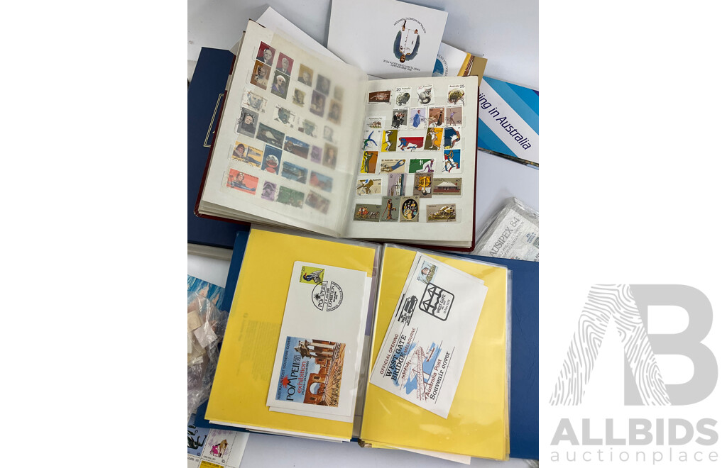 Collection of Australian Stamp Packs and First Day Covers, Mint and Cancelled Stamps Examples Spanning KGV Predecimal to 2000's, Australia Legends PNC, 1981, 1982 Annual Stamp Albums, Some International Examples