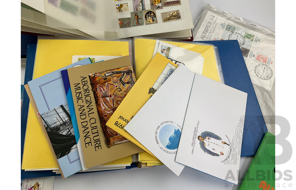 Collection of Australian Stamp Packs and First Day Covers, Mint and Cancelled Stamps Examples Spanning KGV Predecimal to 2000's, Australia Legends PNC, 1981, 1982 Annual Stamp Albums, Some International Examples