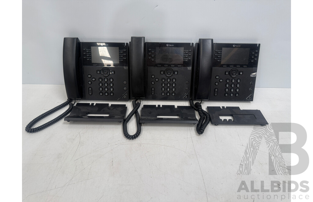 4 Boxes Containing 3x Polycom VVX Series Desktop Phones
