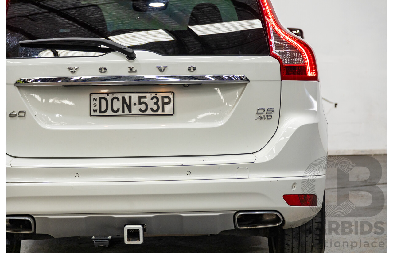 10/2015 Volvo XC60 D5 AWD Luxury DZ MY16 4d Wagon White 2.4L Turbo Diesel