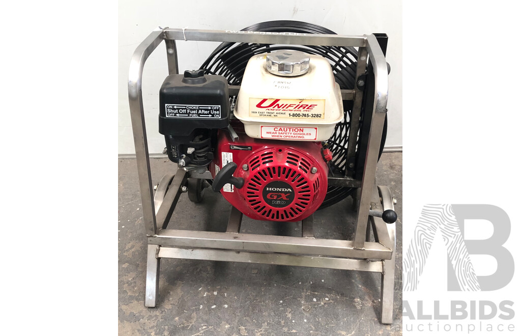 Unifire Postive Pressure Ventilation Fan Powered by Honda GX160 5.5hp Motor