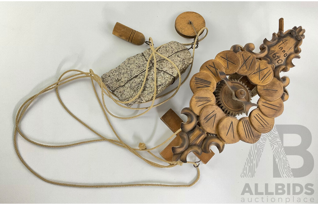 Reproduction Timber Rock Weight Clock