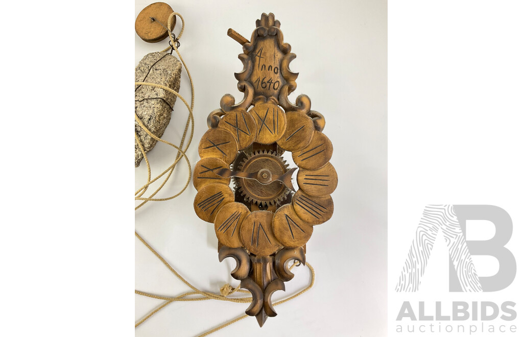 Reproduction Timber Rock Weight Clock