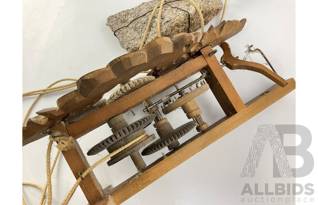 Reproduction Timber Rock Weight Clock
