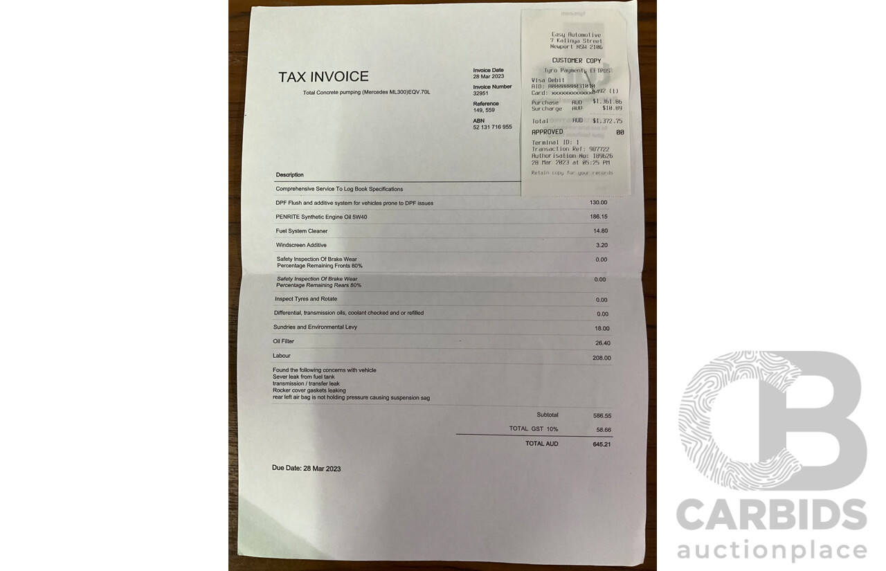 3/2011 Mercedes-Benz ML 300 CDI BlueEfficiency AMG Sports (4x4) 164 MY11 4d Wagon Obsidian Black Metallic Turbo Diesel 3.0L