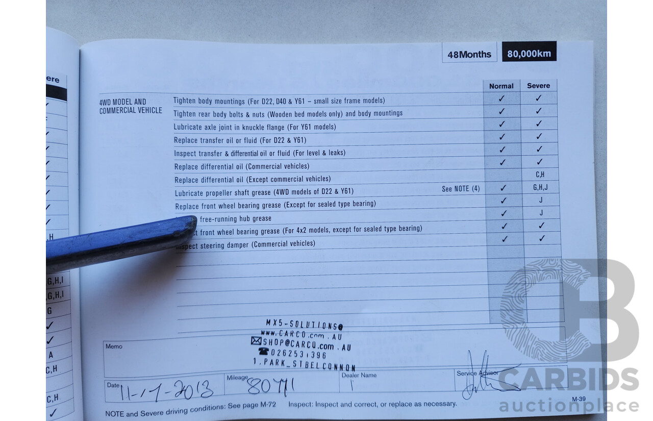 3/2009 Nissan Navara ST-X (4x4) D40 Dual Cab P/Up Grey 2.5L