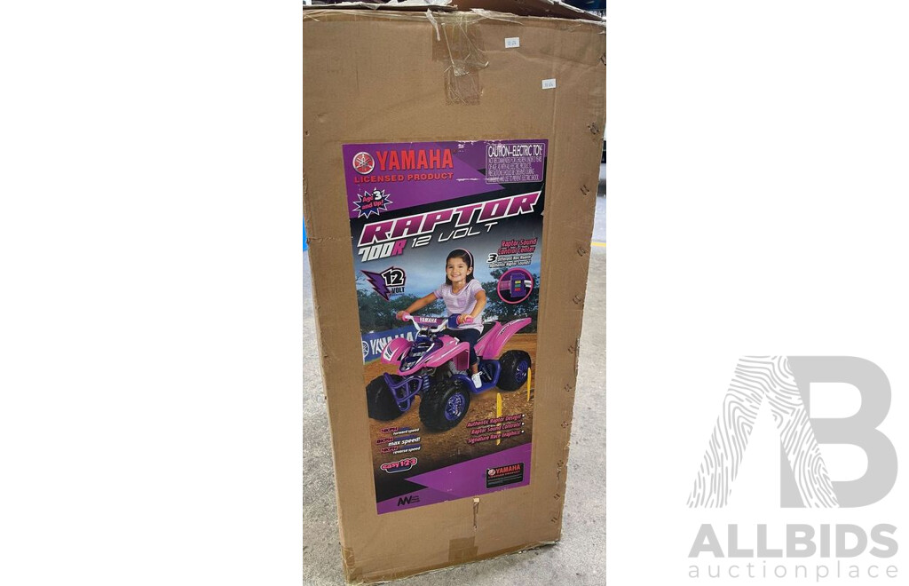 Yamaha 12 Volt Raptor ATV Ride on Girls Pink/Purple - Brand New and Still Under Warranty