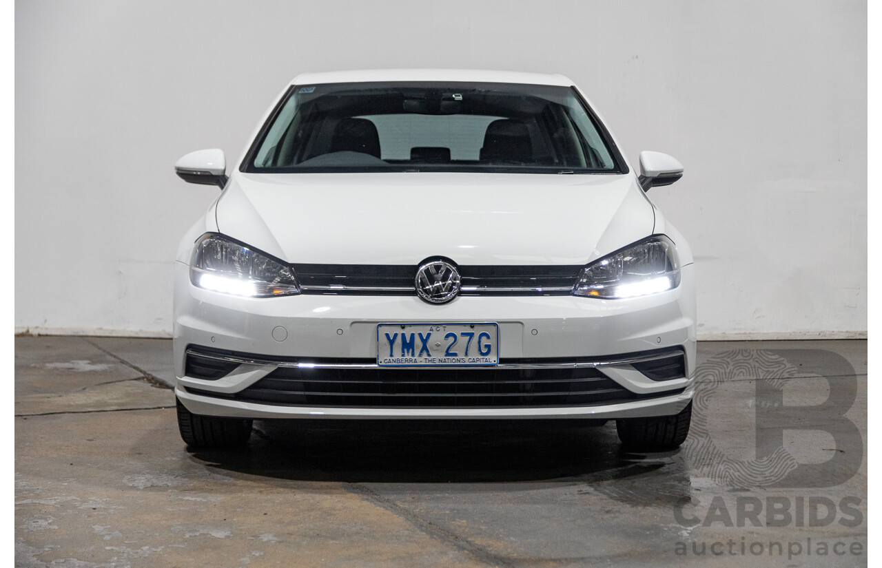 12/2017 Volkswagen Golf 110 TSI Comfortline Mk7.5 AU MY18 5d Hatchback Pure White Turbo 1.4L