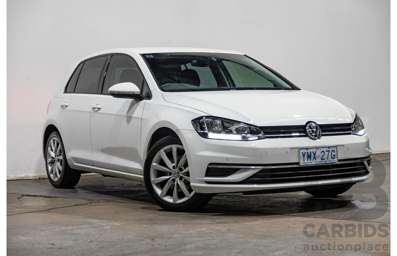12/2017 Volkswagen Golf 110 TSI Comfortline Mk7.5 AU MY18 5d Hatchback Pure White Turbo 1.4L