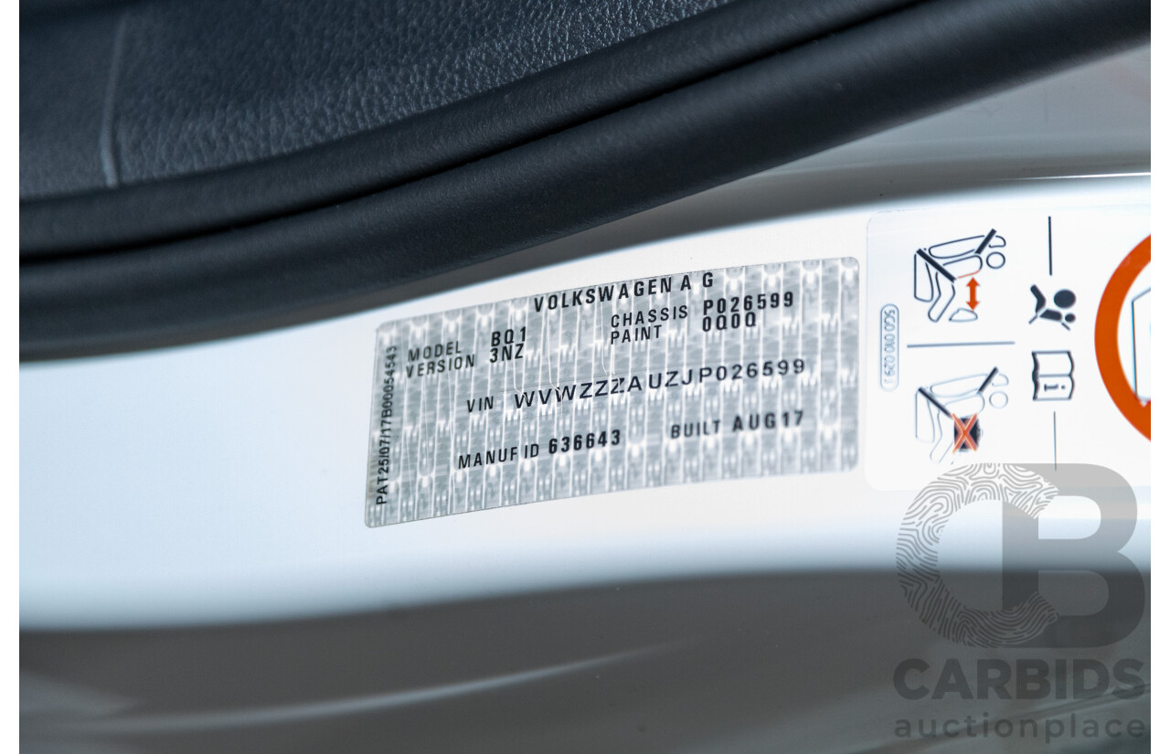 12/2017 Volkswagen Golf 110 TSI Comfortline Mk7.5 AU MY18 5d Hatchback Pure White Turbo 1.4L