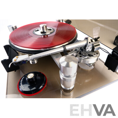 Rare Oracle Audio Corporation Delphi MK III Audiophile Turntable with Free Floating Suspension with SME Series IV Magnesium Tone Arm, Ortofon Moving Coil Cartridge MC 3000, All with Original Instruction Manuals