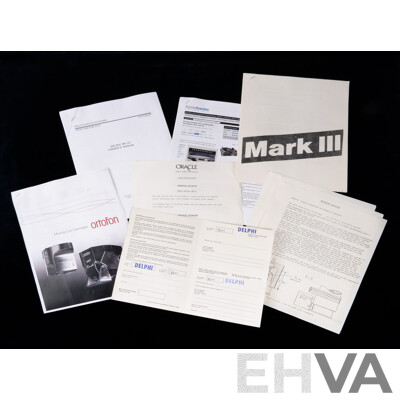 Rare Oracle Audio Corporation Delphi MK III Audiophile Turntable with Free Floating Suspension with SME Series IV Magnesium Tone Arm, Ortofon Moving Coil Cartridge MC 3000, All with Original Instruction Manuals