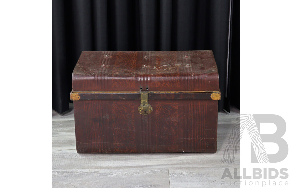 Vintage Tin Shipping Trunk