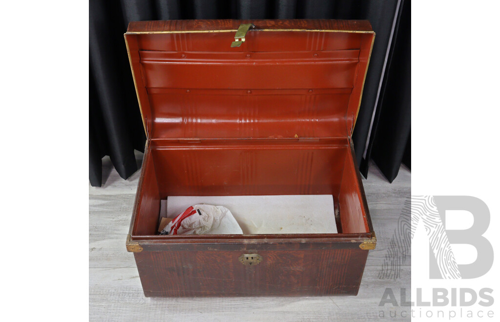 Vintage Tin Shipping Trunk