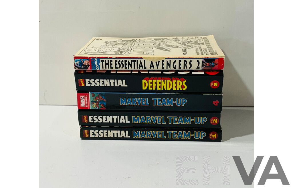 Collection of Marvel Essential Comics Including Marvel Team-up Vol. #1,2 and 4, Avengers Vol.2 and the Defenders Vol.1-2