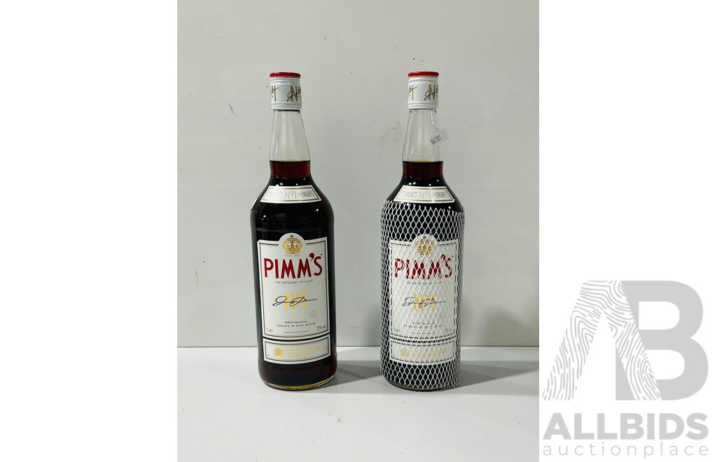 Pair of Pimm’s No.1 Cup Spirit 1L Bottles