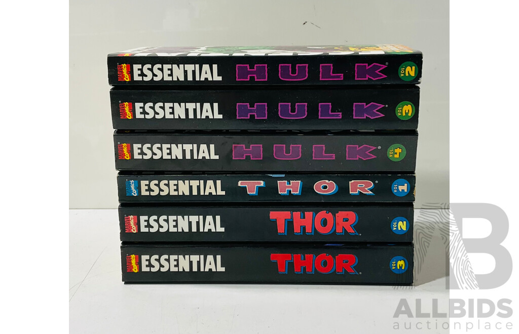 Collection of Marvel Comics Essential Collections Including Hulk Vol.2-4 and Thor Vol.1-3