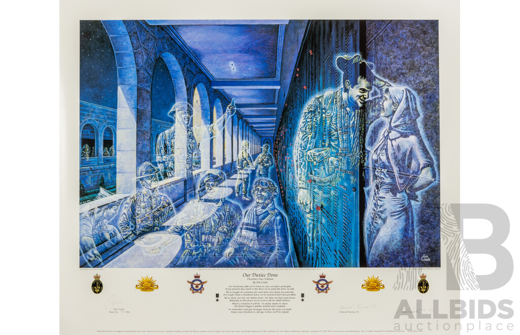 Ian Coate (20th Century, Australian), Our Duties Done, Reproduction Fine Art Limited Edition Signed Print After Original, 58 x 70 cm (unframed)