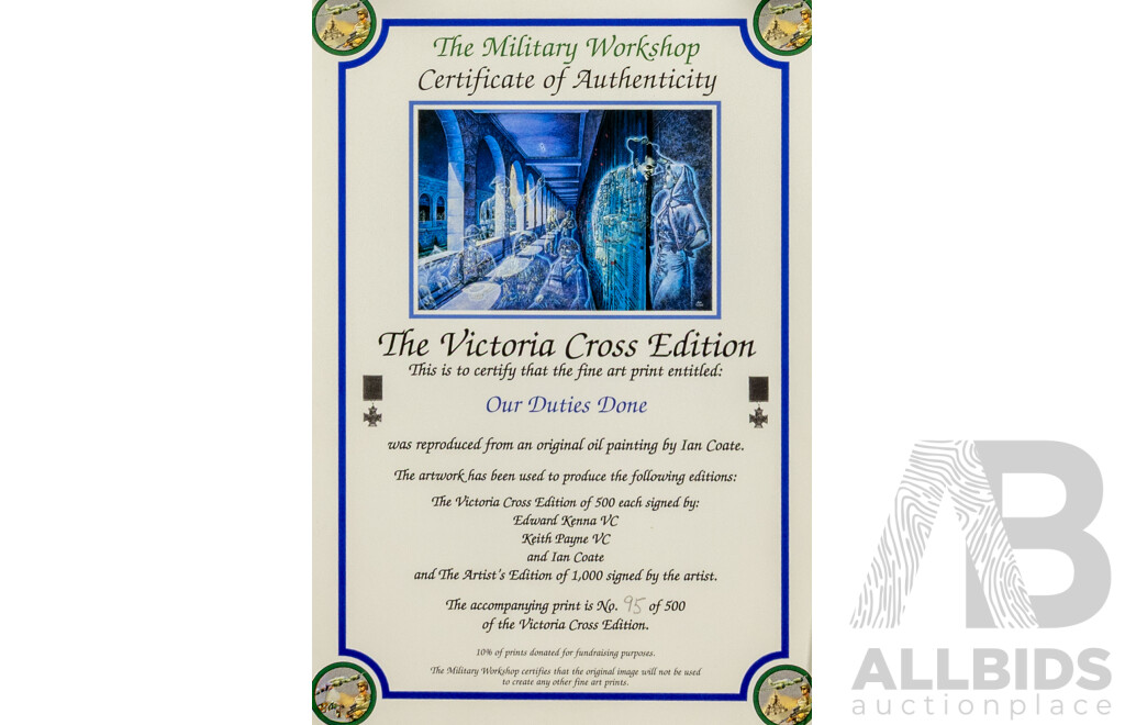 Ian Coate (20th Century, Australian), Our Duties Done, Reproduction Fine Art Limited Edition Signed Print After Original, 58 x 70 cm (unframed)