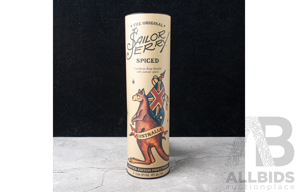 Boxed Sailor Jerry Spiced Rum with Limited Edition Print