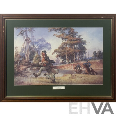 d'Arcy W. Doyle, (20th Century, Australian, 1932-2001), Jolly Swagman, for Keeps & The Cricket Match, Quality Reproduction Prints of Original Oils, 74 x 101 cm (largest frame) (3)