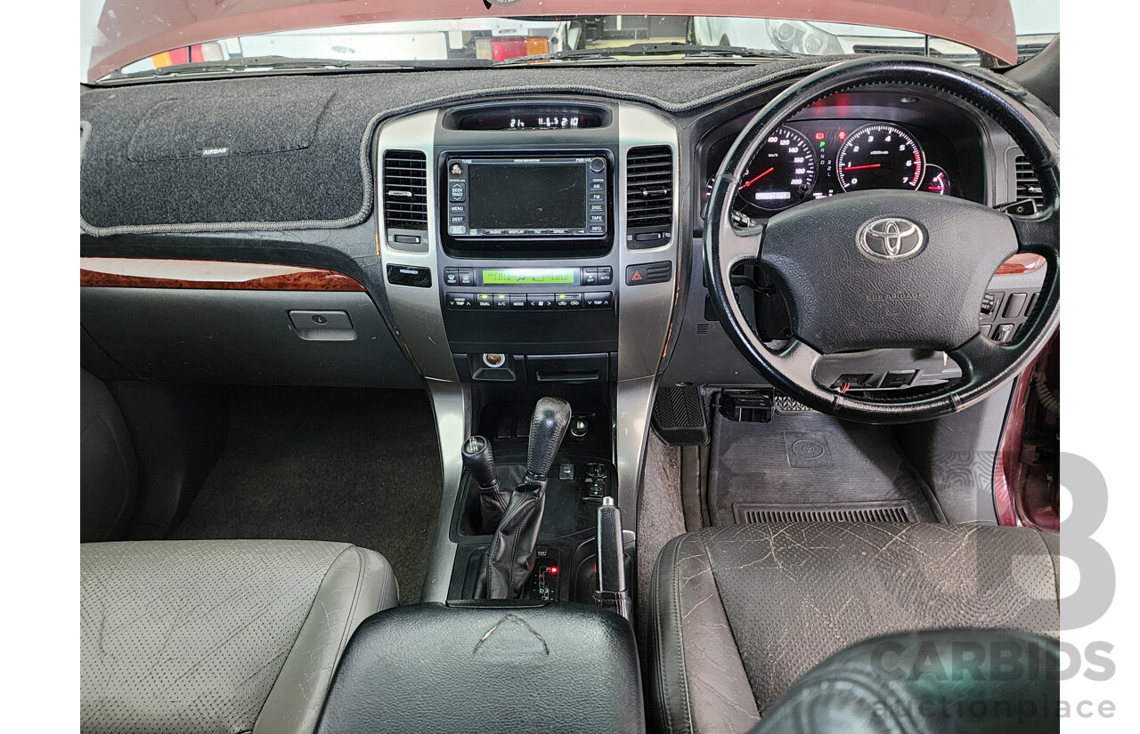 10/2003 Toyota Landcruiser Prado Grande (4x4) GRJ120R 4d Wagon Maroon 4.0L