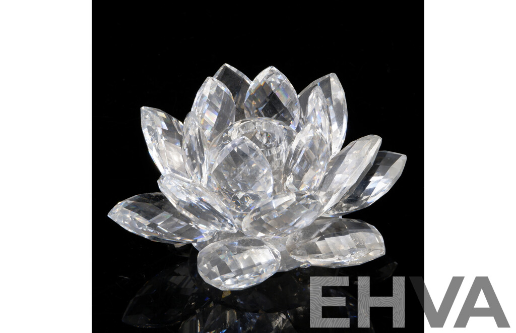 Retro Swarovski Crystal Lotus Flower