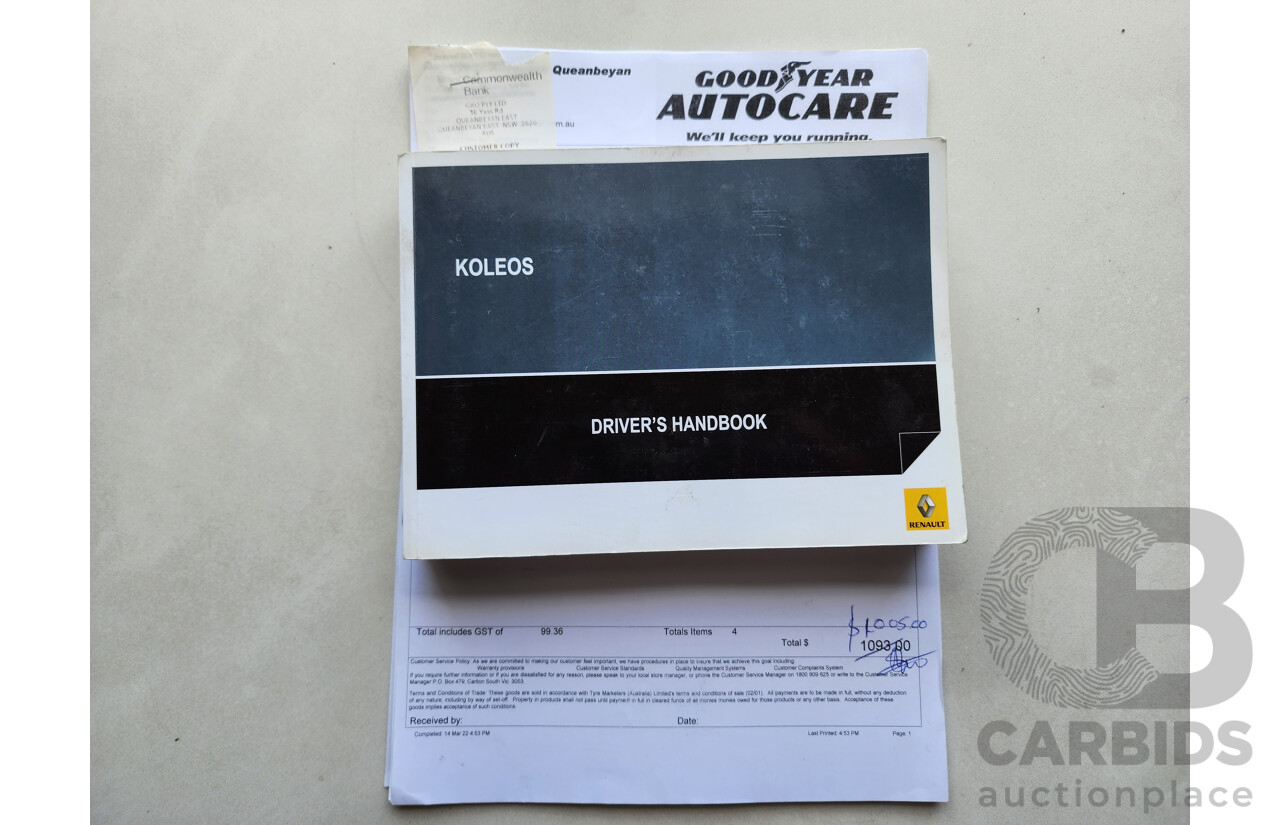 7/2012 Renault Koleos Dynamique (4x4) H45 PHASE II 4d Wagon Black 2.0L