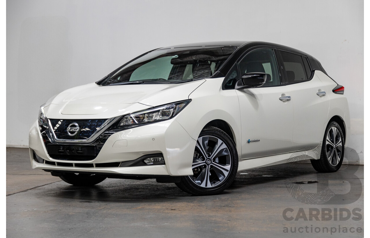 06/2019 Nissan Leaf ZE1 4d Hatchback Ivory Pearl White Dedicated Electric EV 110kw