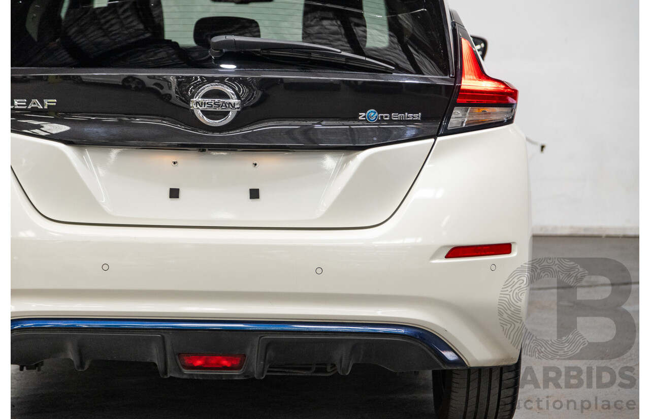 06/2019 Nissan Leaf ZE1 4d Hatchback Ivory Pearl White Dedicated Electric EV 110kw