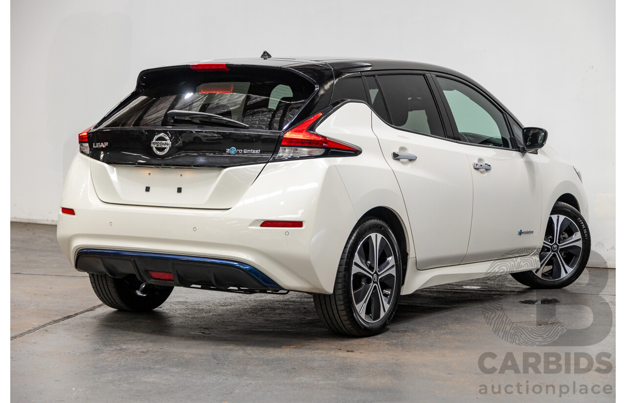 06/2019 Nissan Leaf ZE1 4d Hatchback Ivory Pearl White Dedicated Electric EV 110kw
