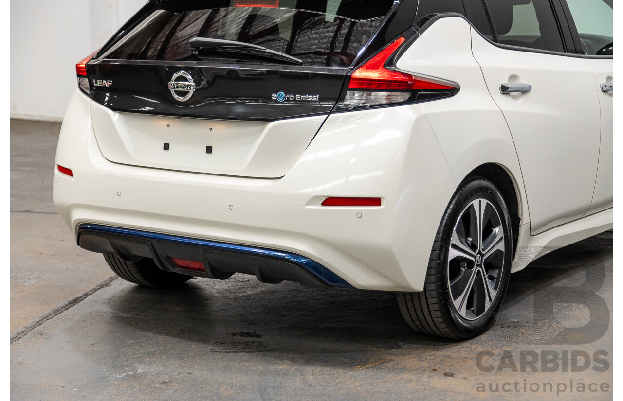 06/2019 Nissan Leaf ZE1 4d Hatchback Ivory Pearl White Dedicated Electric EV 110kw