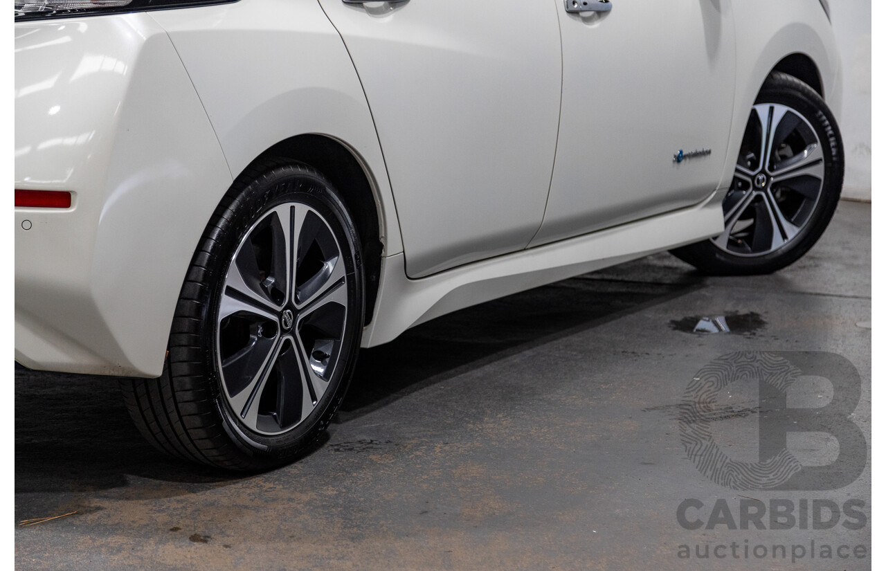 06/2019 Nissan Leaf ZE1 4d Hatchback Ivory Pearl White Dedicated Electric EV 110kw