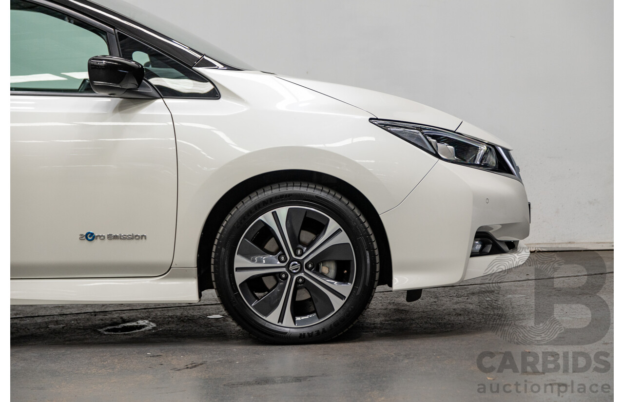 06/2019 Nissan Leaf ZE1 4d Hatchback Ivory Pearl White Dedicated Electric EV 110kw