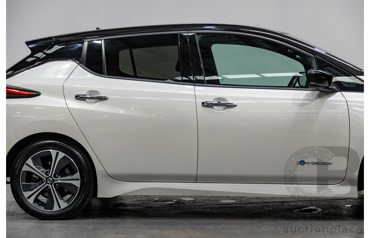 06/2019 Nissan Leaf ZE1 4d Hatchback Ivory Pearl White Dedicated Electric EV 110kw