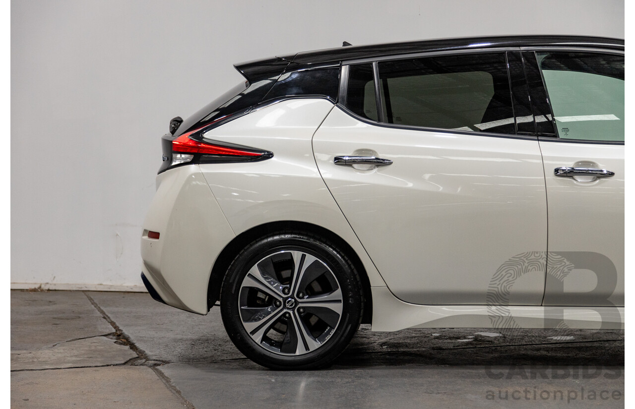 06/2019 Nissan Leaf ZE1 4d Hatchback Ivory Pearl White Dedicated Electric EV 110kw