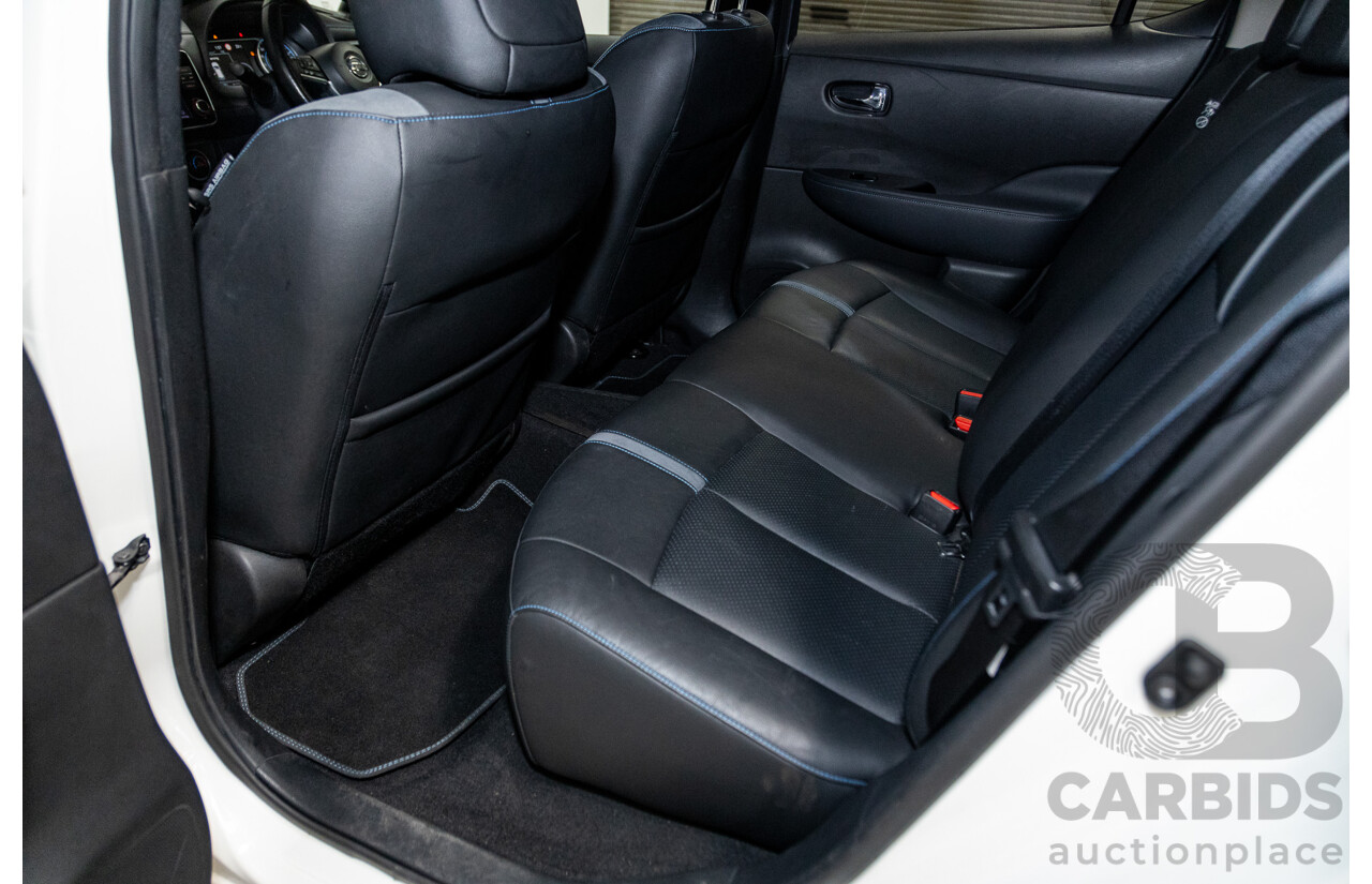 06/2019 Nissan Leaf ZE1 4d Hatchback Ivory Pearl White Dedicated Electric EV 110kw