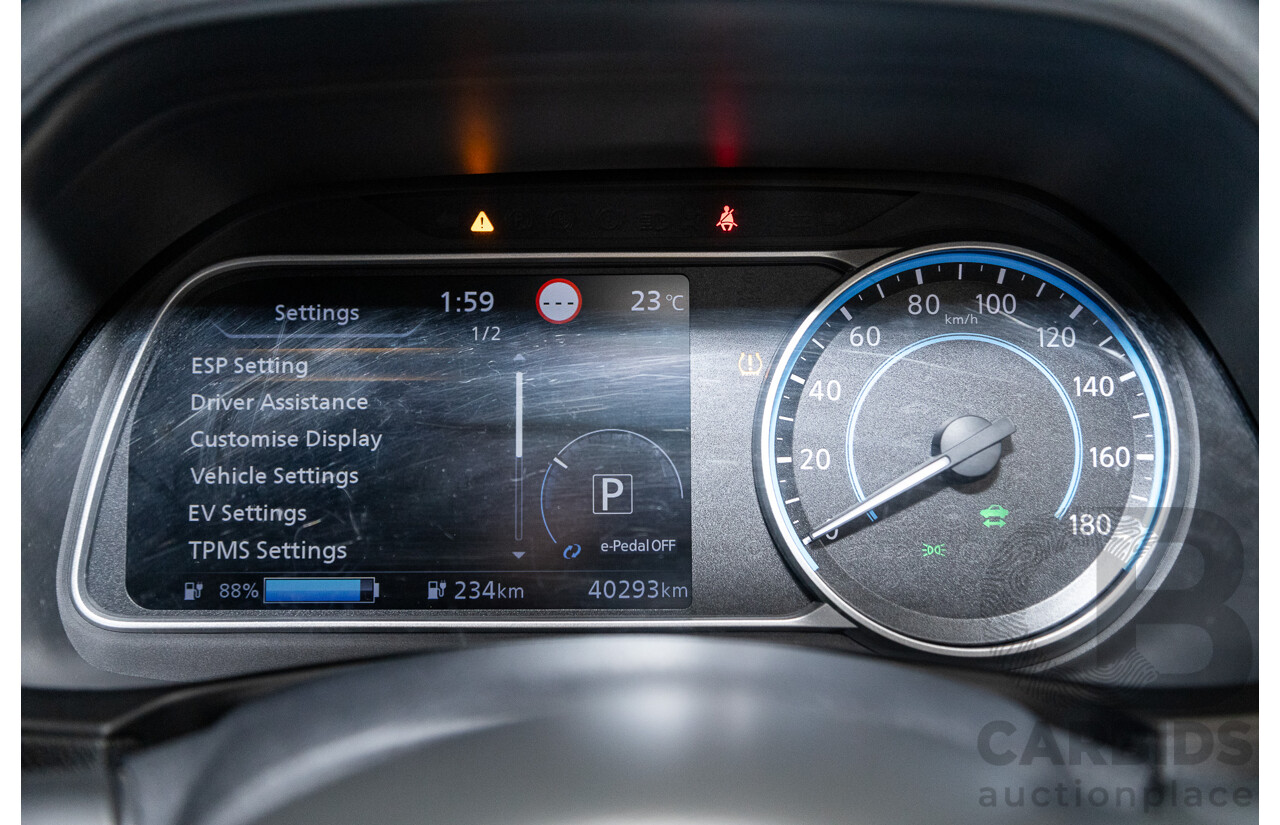 06/2019 Nissan Leaf ZE1 4d Hatchback Ivory Pearl White Dedicated Electric EV 110kw