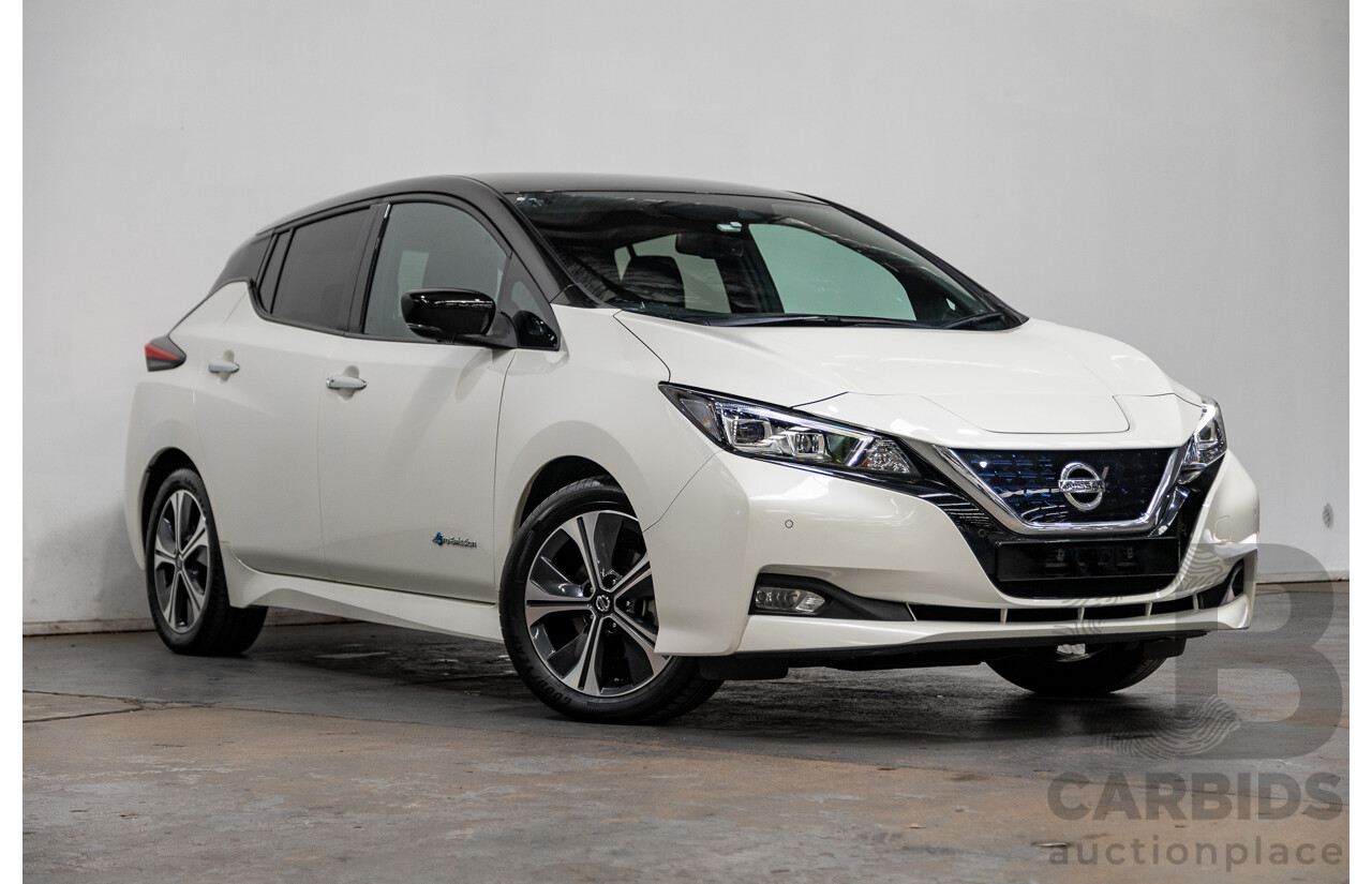 06/2019 Nissan Leaf ZE1 4d Hatchback Ivory Pearl White Dedicated Electric EV 110kw
