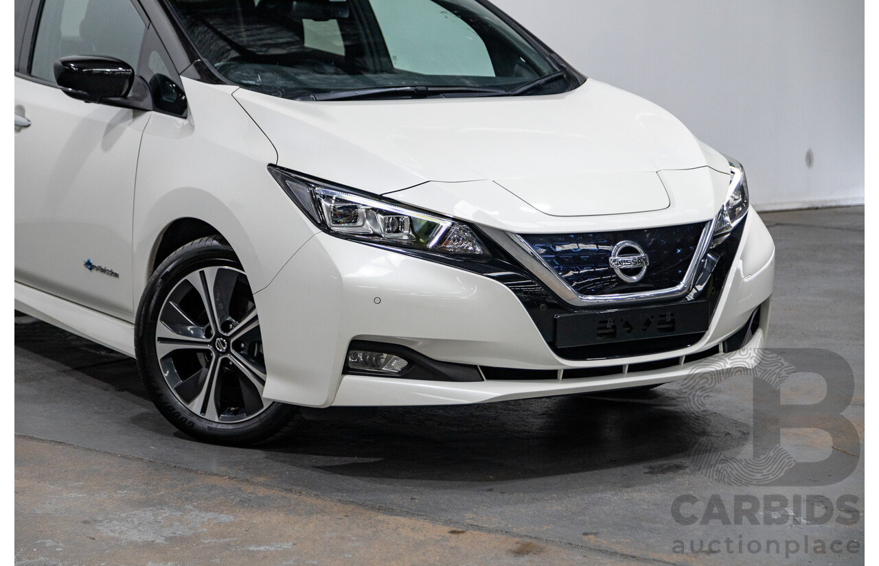 06/2019 Nissan Leaf ZE1 4d Hatchback Ivory Pearl White Dedicated Electric EV 110kw